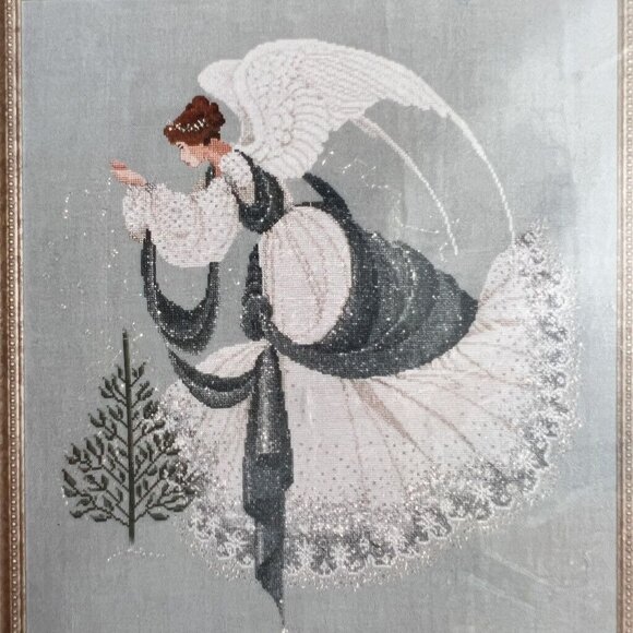 Vtg Cross Stitch Lavender Lace Ice Angel Pattern 22 Victorian Designs - Picture 2 of 5